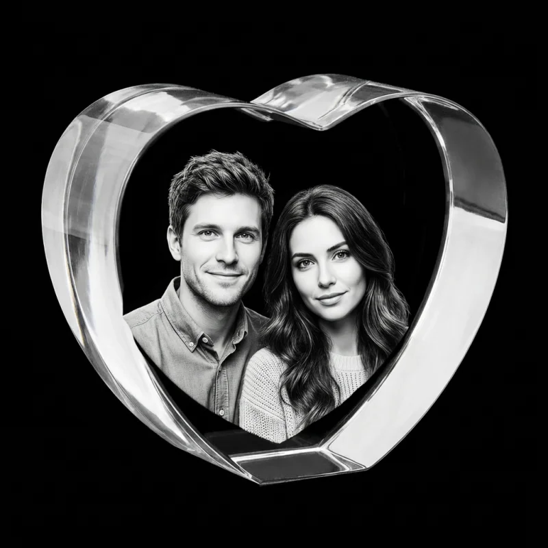 Cœur en cristal – 100×90×30mm